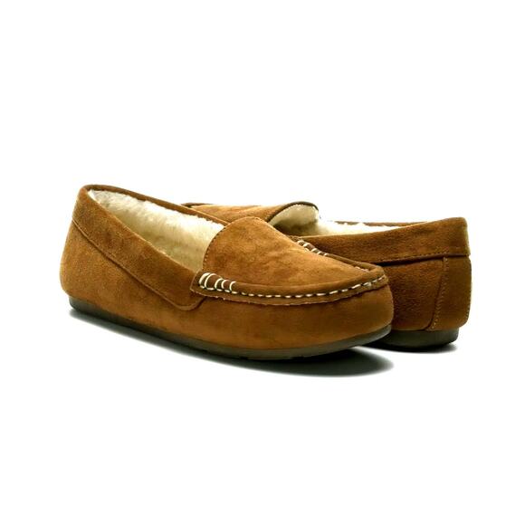 Esprit Women's Chestnut Faux Suede Emma Comfort Flat Slip On Shoes Size 8.5M NWT - Picture 2 of 7